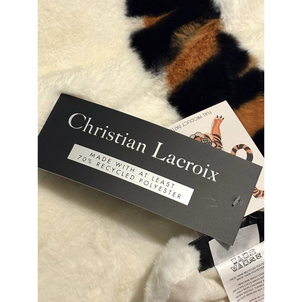 Christian Lacroix Faux Fur Tiger Throw Blanket Tiger Print NWT - Picture 13 of 16